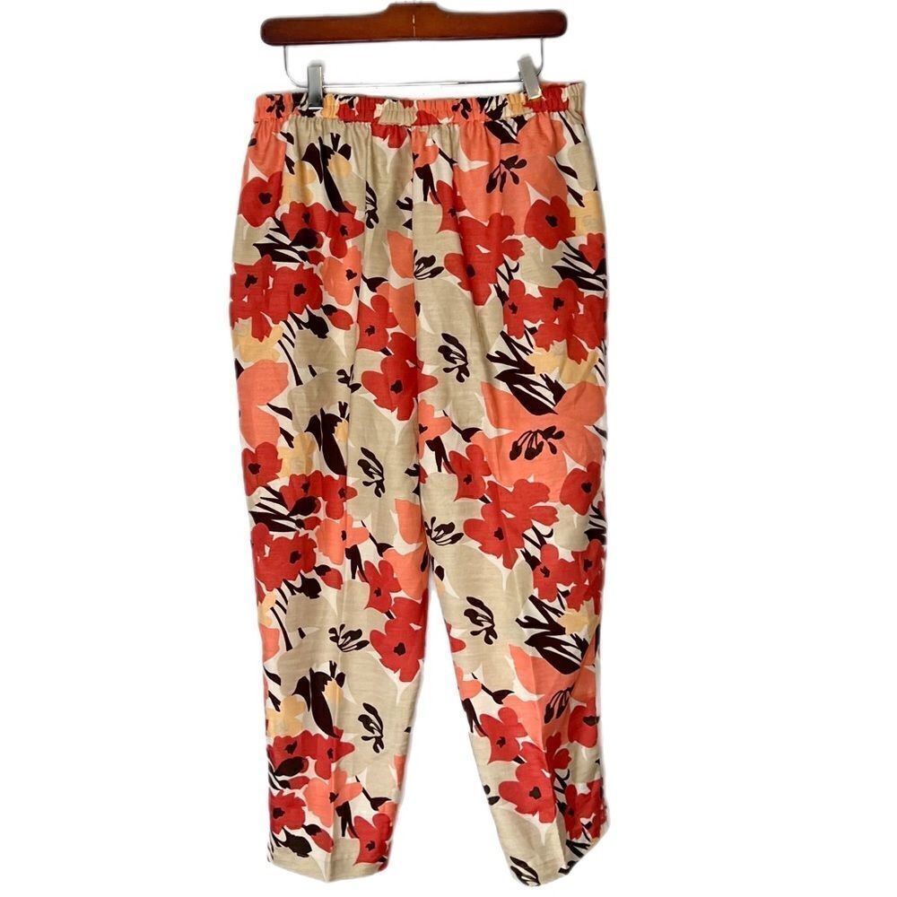 Selene Sport Women’s Floral Print Pull On Cropped Pants - Picture 3 of 5
